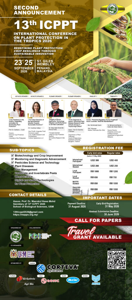 Second Announcement – 13th International Conference on Plant Protection in the Tropics (ICPPT) 2026