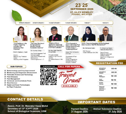 Final Call – 13th International Conference on Plant Protection in the Tropics (ICPPT) 2026