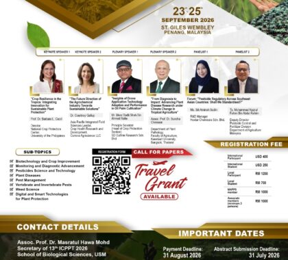 Final Call – 13th International Conference on Plant Protection in the Tropics (ICPPT) 2026